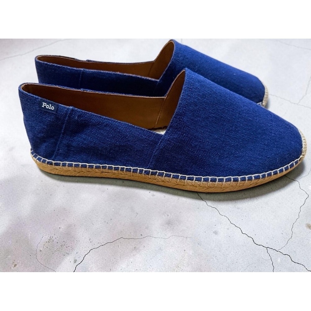Polo Ralph Lauren Cevio Canvas Leather Espadrille 13 True Rope Slip On Loafer - Picture 10 of 10